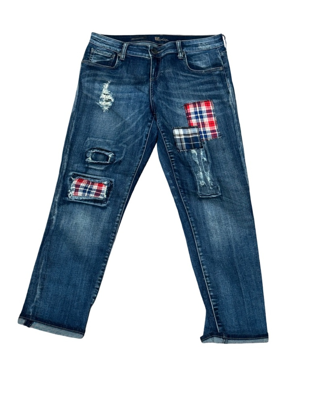 Kut from The Kloth Women’s Adele Slouchy Boyfriend Patchwork Jeans
